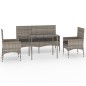 vidaXL Set de muebles de jardín 4 pzas y cojines ratán sintético gris vidaXL Set de muebles de jardín 4 pzas y cojines ratán sintético gris