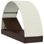 vidaXL Tumbona con toldo redondo ratán sintético marrón 211x57x140cm vidaXL Tumbona con toldo redondo ratán sintético marrón 211x57x140cm