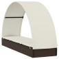 vidaXL Tumbona con toldo redondo ratán sintético marrón 211x57x140cm vidaXL Tumbona con toldo redondo ratán sintético marrón 211x57x140cm