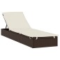 vidaXL Tumbona con toldo redondo ratán sintético marrón 211x57x140cm vidaXL Tumbona con toldo redondo ratán sintético marrón 211x57x140cm