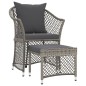 vidaXL Set de muebles de jardín 2 pzas cojines ratán sintético gris vidaXL Set de muebles de jardín 2 pzas cojines ratán sintético gris