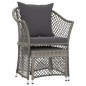 vidaXL Set de muebles de jardín 2 pzas cojines ratán sintético gris vidaXL Set de muebles de jardín 2 pzas cojines ratán sintético gris