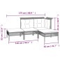 vidaXL Set de muebles de jardín 4 pzas y cojines ratán sintético gris