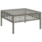 vidaXL Taburete de jardín con cojín ratán sintético gris vidaXL Taburete de jardín con cojín ratán sintético gris