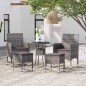 vidaXL Juego de muebles de jardín 5 piezas ratán sintético gris vidaXL Juego de muebles de jardín 5 piezas ratán sintético gris
