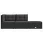 vidaXL Set de muebles de jardín 3 pzas y cojines ratán sintético negro
