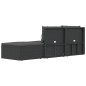 vidaXL Set de muebles de jardín 3 pzas y cojines ratán sintético negro