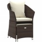 vidaXL Set muebles de jardín 2 piezas y cojines ratán sintético marrón vidaXL Set muebles de jardín 2 piezas y cojines ratán sintético marrón