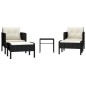 vidaXL Set de muebles de jardín 5 pzas y cojines ratán sintético negro vidaXL Set de muebles de jardín 5 pzas y cojines ratán sintético negro