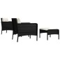 vidaXL Set de muebles de jardín 5 pzas y cojines ratán sintético negro vidaXL Set de muebles de jardín 5 pzas y cojines ratán sintético negro