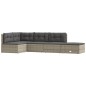 vidaXL Set de muebles de jardín 5 pzas y cojines ratán sintético gris vidaXL Set de muebles de jardín 5 pzas y cojines ratán sintético gris