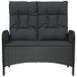vidaXL Banco de jardín reclinable con cojines ratán PE negro 107 cm vidaXL Banco de jardín reclinable con cojines ratán PE negro 107 cm