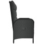 vidaXL Banco de jardín reclinable con cojines ratán PE negro 107 cm vidaXL Banco de jardín reclinable con cojines ratán PE negro 107 cm