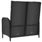 vidaXL Banco de jardín reclinable con cojines ratán PE negro 107 cm vidaXL Banco de jardín reclinable con cojines ratán PE negro 107 cm