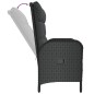vidaXL Banco de jardín reclinable con cojines ratán PE negro 107 cm vidaXL Banco de jardín reclinable con cojines ratán PE negro 107 cm