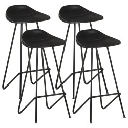 vidaXL Taburetes de cocina 4 unidades cuero auténtico negro