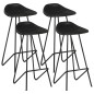 vidaXL Taburetes de cocina 4 unidades cuero auténtico negro vidaXL Taburetes de cocina 4 unidades cuero auténtico negro