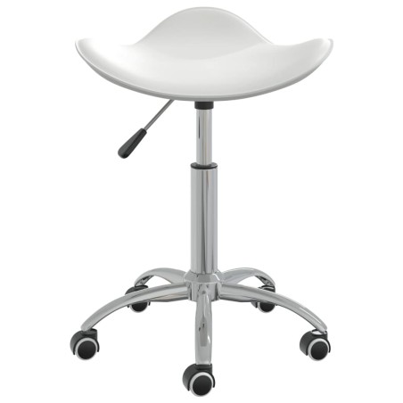 vidaXL Taburete de salón de belleza de cuero sintético blanco
