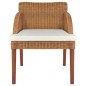 vidaXL Sillas de comedor con cojines 2 uds ratán natural marrón claro vidaXL Sillas de comedor con cojines 2 uds ratán natural marrón claro