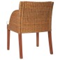 vidaXL Sillas de comedor con cojines 2 uds ratán natural marrón claro vidaXL Sillas de comedor con cojines 2 uds ratán natural marrón claro