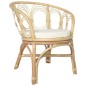 vidaXL Silla de comedor con cojín ratán natural y lino vidaXL Silla de comedor con cojín ratán natural y lino