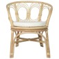 vidaXL Silla de comedor con cojín ratán natural y lino vidaXL Silla de comedor con cojín ratán natural y lino