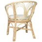 vidaXL Silla de comedor con cojín ratán natural y lino vidaXL Silla de comedor con cojín ratán natural y lino