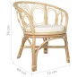 vidaXL Silla de comedor con cojín ratán natural y lino vidaXL Silla de comedor con cojín ratán natural y lino