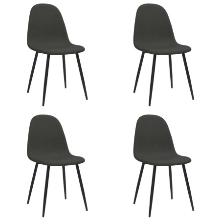 vidaXL Sillas de comedor 4 uds cuero sintético negro 45x53,5x83 cm