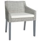 vidaXL Sillas de comedor con cojines 2 unidades ratán natural gris vidaXL Sillas de comedor con cojines 2 unidades ratán natural gris