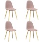vidaXL Sillas de comedor 4 unidades terciopelo rosa vidaXL Sillas de comedor 4 unidades terciopelo rosa