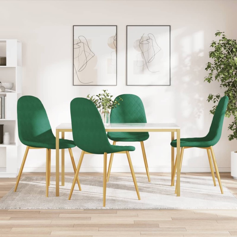 vidaXL Sillas de comedor 4 unidades terciopelo verde oscuro vidaXL Sillas de comedor 4 unidades terciopelo verde oscuro