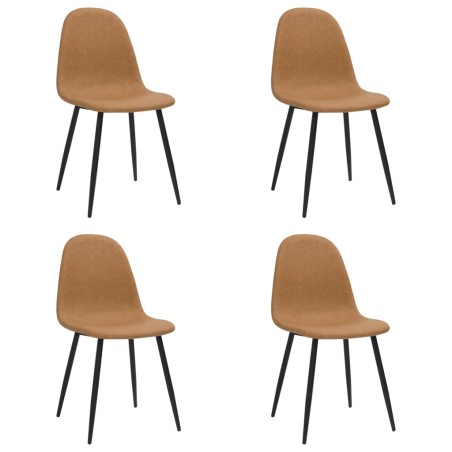 vidaXL Sillas comedor 4 uds cuero sintético marrón claro 45x53,5x83 cm