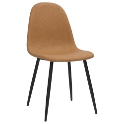 vidaXL Sillas comedor 4 uds cuero sintético marrón claro 45x53,5x83 cm