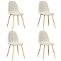 vidaXL Sillas de comedor 4 unidades terciopelo blanco crema vidaXL Sillas de comedor 4 unidades terciopelo blanco crema