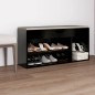 vidaXL Banco zapatero con cojín madera ingeniería negro 104x30x49 cm vidaXL Banco zapatero con cojín madera ingeniería negro 104x30x49 cm