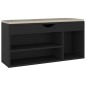 vidaXL Banco zapatero con cojín madera ingeniería negro 104x30x49 cm vidaXL Banco zapatero con cojín madera ingeniería negro 104x30x49 cm