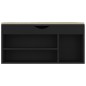 vidaXL Banco zapatero con cojín madera ingeniería negro 104x30x49 cm vidaXL Banco zapatero con cojín madera ingeniería negro 104x30x49 cm