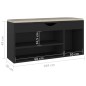 vidaXL Banco zapatero con cojín madera ingeniería negro 104x30x49 cm vidaXL Banco zapatero con cojín madera ingeniería negro 104x30x49 cm