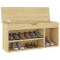 vidaXL Banco zapatero con cojín madera ingeniería sonoma 104x30x49 cm