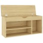 vidaXL Banco zapatero con cojín madera ingeniería sonoma 104x30x49 cm