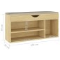 vidaXL Banco zapatero con cojín madera ingeniería sonoma 104x30x49 cm