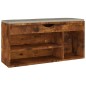 vidaXL Banco zapatero con cojín madera ingeniería roble ahumado vidaXL Banco zapatero con cojín madera ingeniería roble ahumado