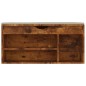 vidaXL Banco zapatero con cojín madera ingeniería roble ahumado vidaXL Banco zapatero con cojín madera ingeniería roble ahumado