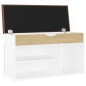 vidaXL Banco zapatero con cojín madera ingeniería blanco/roble sonoma vidaXL Banco zapatero con cojín madera ingeniería blanco/roble sonoma