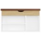 vidaXL Banco zapatero con cojín madera ingeniería blanco/roble sonoma vidaXL Banco zapatero con cojín madera ingeniería blanco/roble sonoma
