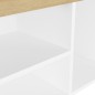 vidaXL Banco zapatero con cojín madera ingeniería blanco/roble sonoma vidaXL Banco zapatero con cojín madera ingeniería blanco/roble sonoma