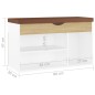 vidaXL Banco zapatero con cojín madera ingeniería blanco/roble sonoma vidaXL Banco zapatero con cojín madera ingeniería blanco/roble sonoma