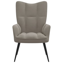 vidaXL Silla de relajación de terciopelo gris claro