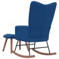vidaXL Silla mecedora con reposapiés terciopelo azul vidaXL Silla mecedora con reposapiés terciopelo azul